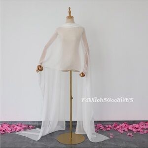 Elegant White Sheer Shawl
